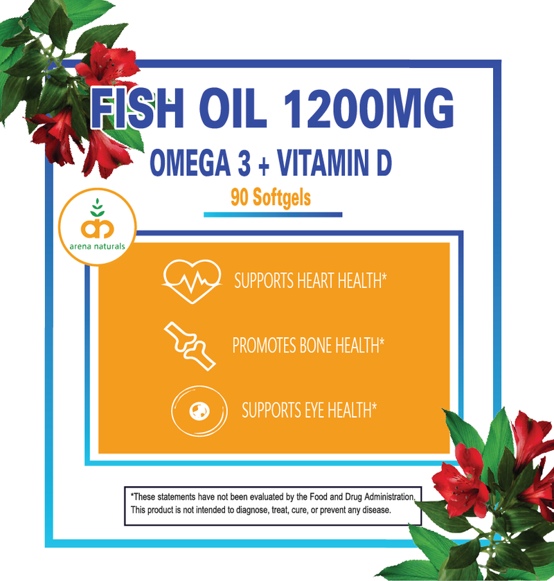 Fish Oil 1200mg (Omega 3 + Vitamin D3)