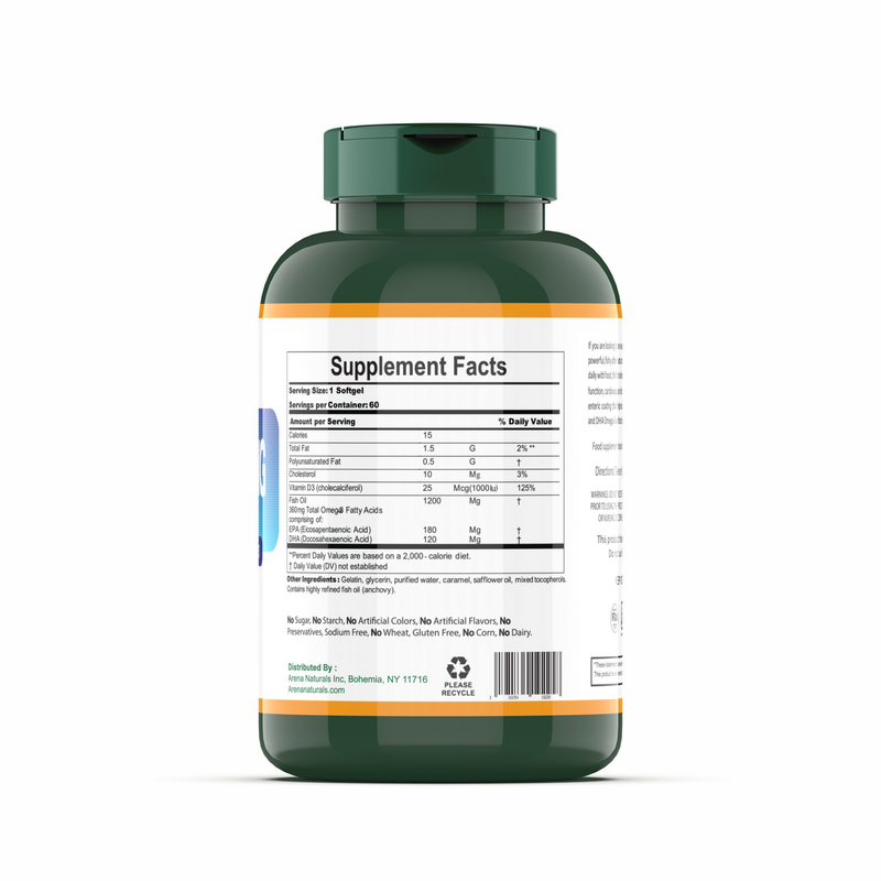 Fish Oil 1200mg (Omega 3 + Vitamin D3)