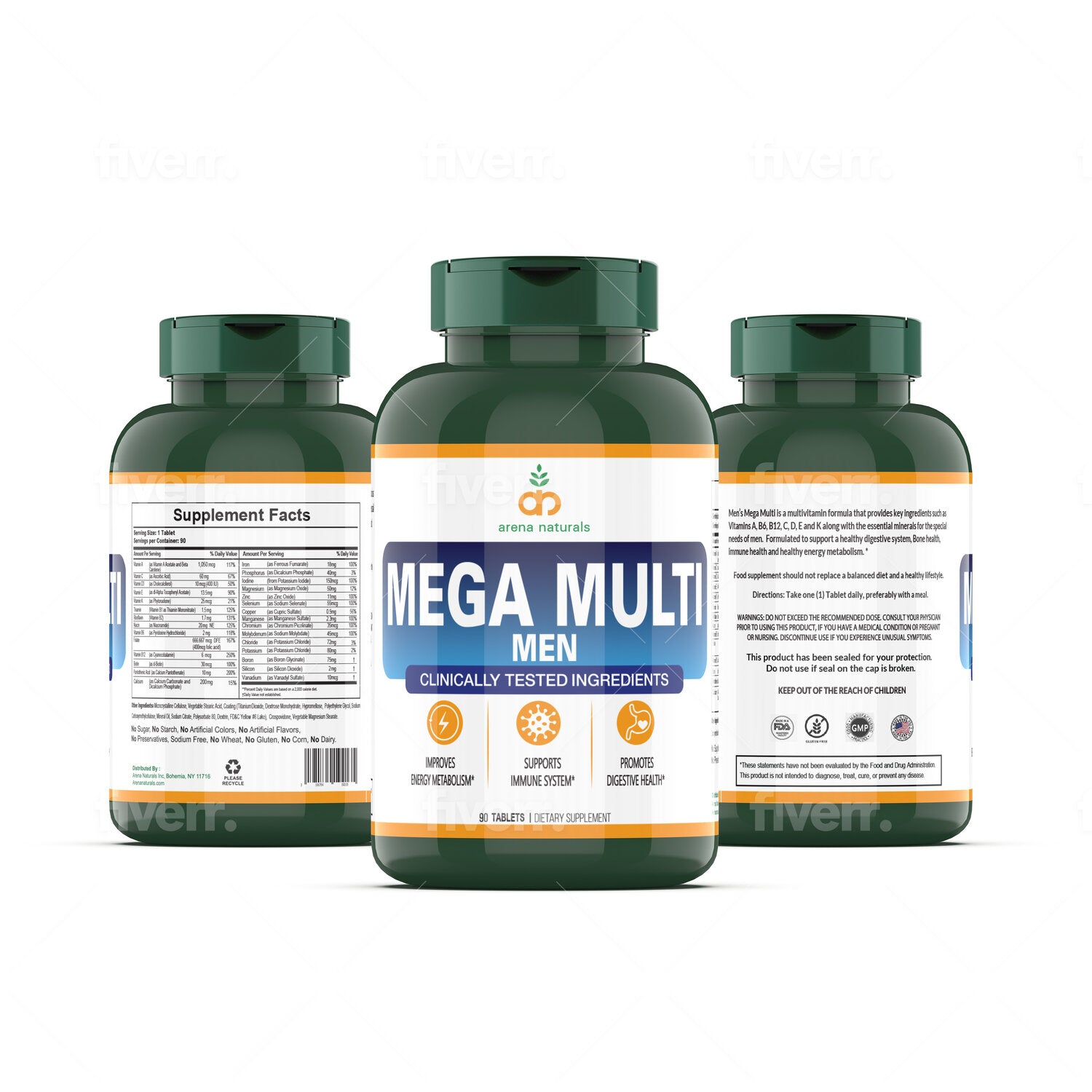 Mega Multi for Men | Mega Multivitamin | Arena Naturals